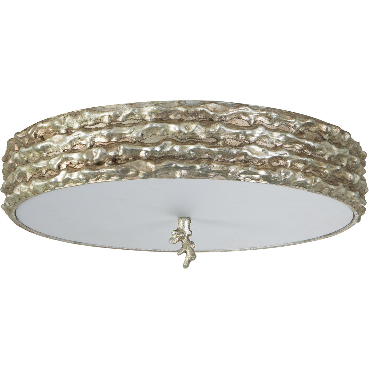 Trellis 4 Light Silver leaf Bath/Flush Mounts Ceiling Light in Silver Leaf with Antique